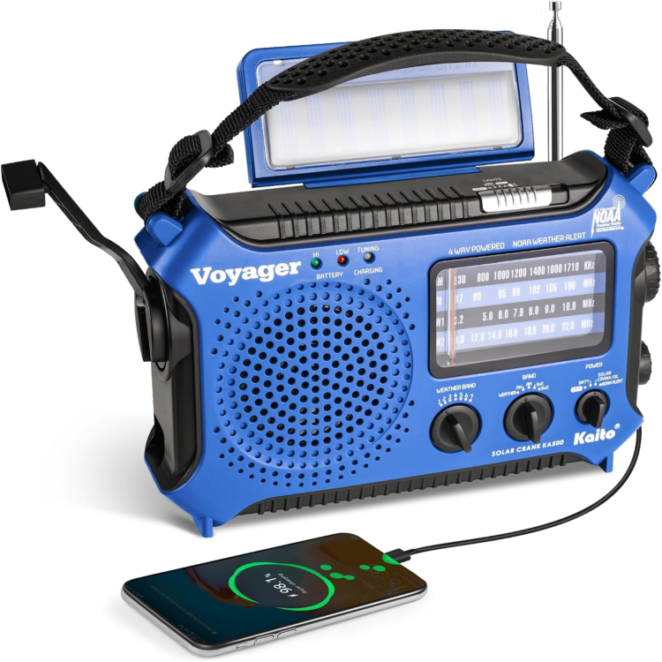 Weather alert radio-Solare and Hand Cracked Black - Image 5