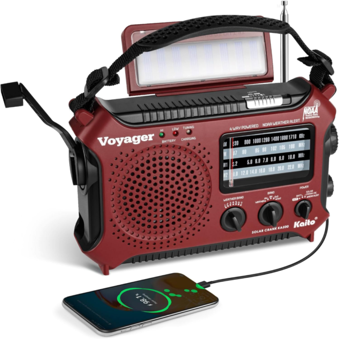Weather alert radio-Solare and Hand Cracked Black - Image 3