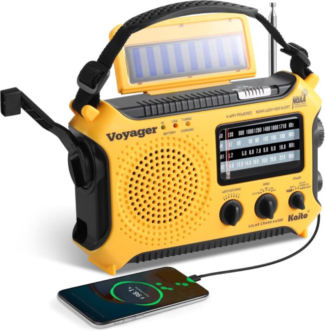 Weather alert radio-Solare and Hand Cracked Black - Image 2