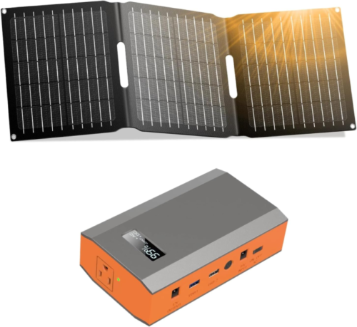 ZeroKor Portable Power Bank with AC Outlet 65W Portable Laptop Charger Battery Bank, Portable Solar Panel Charger